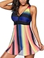 cheap Tankini-Women&#039;s Tankini Swimsuit Racerback Color Block Rainbow Swimwear Padded Bathing Suits Sexy
