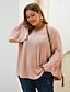 cheap Plus Size Sweaters-Women&#039;s Basic Knitted Solid Color Pullover Long Sleeve Plus Size Sweater Cardigans V Neck Fall Winter Yellow Blushing Pink Army Green