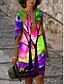 cheap Casual Dresses-Women&#039;s A Line Dress Knee Length Dress Purple Blushing Pink Green Half Sleeve Print Print Summer Round Neck Casual 2021 S M L XL XXL 3XL