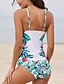 cheap Tankini-Women&#039;s Swimwear Tankini Swimsuit Print White Black Strap Padded Bathing Suits / Padded Bras