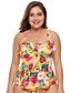 cheap Plus Size Swimwear-Women&#039;s One Piece Swimsuit Cut Out Print Rainbow Plus Size Swimwear Padded Strap Bathing Suits Sexy / Padded Bras
