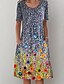 cheap Casual Dresses-Women&#039;s Shift Dress Midi Dress Blue Short Sleeve Polka Dot Print Pocket Print Summer Round Neck Hot Casual vacation dresses 2021 S M L XL XXL 3XL 4XL 5XL