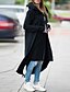 cheap Plus Size Outerwear-Women&#039;s Trench Coat Solid Colored Fall &amp; Winter Long Coat Daily Long Sleeve Jacket Blue / Plus Size / Loose