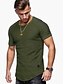 baratos Tank Tops-Homens Camiseta Côr Sólida Decote Redondo Roupas para Lazer Manga Curta Blusas Músculo Verde Branco Preto