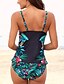 cheap Tankini-Women&#039;s Swimwear Tankini Swimsuit Print White Black Strap Padded Bathing Suits / Padded Bras