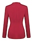 cheap Blazers-womens spring casual work office solid stand collar open blazer jacket wine red m