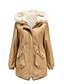 billige Women&#039;s Coats &amp; Jackets-Dame Anorak Lang Frakke Løstsiddende Jakker Ensfarvet Gul Lyserød militærgrøn