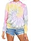 preiswerte Kapuzenpullis &amp; Sweatshirts-Damen Pullover Hoodie Sweatshirt Batik Grundlegend Kapuzenpullover Sweatshirts Rosa Hellgrün