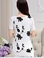 abordables Tops &amp; Blouses-Mujer Tallas Grandes Blusa Camisa Floral Flor Asimétrico Estampado Escote Redondo Básico Tops Blanco Negro
