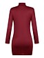 cheap Party Dresses-Women&#039;s Sweater Jumper Dress Short Mini Dress Wine Black Dark Gray Navy Blue Long Sleeve Solid Color Patchwork Fall Round Neck Sexy Going out Slim 2021 S M L XL XXL