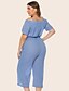 cheap Best Selling Plus Size-Women&#039;s Basic Black Blue Jumpsuit Solid Colored