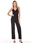 cheap Jumpsuits &amp; Rompers-Women&#039;s Basic Black Jumpsuit Solid Colored Sequins Cut Out