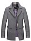 cheap Sale-Men&#039;s Coat Fall &amp; Winter Daily Going out Regular Coat Stand Collar Regular Fit Basic Jacket Long Sleeve Solid Colored Gray Khaki