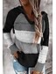 abordables Jerséis-Mujer Elegante De Punto Bloques Pullover Manga Larga Cardigans suéter Con Capucha Otoño Invierno Negro Marrón