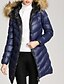 cheap Down&amp; Parkas-Women&#039;s Padded Long Coat Slim Jacket Solid Colored Blue Wine