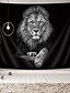 cheap Home Textiles-lion tapestry, wild animal african lion on black background, tapestries wall hanging for bedroom living room collage dorm room