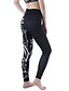 abordables Pants-Femme Sportif Yoga Joggings Respirable Des sports du quotidien Mince Pantalon Cheville Imprimer Taille haute Noir