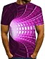 cheap Men&#039;s Tees &amp; Tank Tops-Men&#039;s T shirt Tee Optical Illusion Round Neck Yellow Red Blue Purple Green 3D Print Daily Short Sleeve Print Clothing Apparel Exaggerated Designer Basic