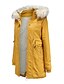 preiswerte Damenmäntel und Trenchcoats-Damen Gefüttert Normal Alltag Lang Mantel Lose Jacken Langarm Reine Farbe Solide Gelb Rosa Armeegrün