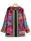 cheap Coats &amp; Trench Coats-Women&#039;s Coat Geometric Basic Winter Regular Coat Daily Long Sleeve Jacket Blue / Loose / Cotton