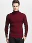 cheap Men&#039;s Sweaters &amp; Cardigans-Men&#039;s Sweater Wool Sweater Pullover Sweater Jumper Turtleneck Sweater Knit Stripe Knitted Solid Color Turtleneck Stylish Vintage Style Daily Clothing Apparel Fall Winter Wine Black M L XL