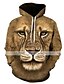 cheap Hoodies-Men&#039;s Hoodie Sweatshirt Pullover Sweatshirt Optical Illusion Lion Modern Style Hooded Party Daily Holiday 3D Print Active Classic &amp; Timeless Hoodies Sweatshirts  Long Sleeve Yellow Camel Orange