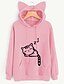 abordables Pull à Capuche &amp; Sweat-shirt-Sweats à capuche à manches longues imprimés à l&#039;oreille de chat pour femmes