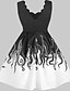 cheap Party Dresses-Women&#039;s A Line Dress Knee Length Dress White Blue Sleeveless Print Zipper Print Summer V Neck Vintage 2021 S M L XL XXL