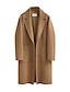 cheap Coats &amp; Trench Coats-Women&#039;s Coat Daily Fall &amp; Winter Long Coat Loose Basic Jacket Long Sleeve Solid Colored Camel Black