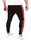 cheap Pants-Men&#039;s Breathable Slim Daily Sweatpants Pants Striped Full Length Black Red Gray