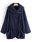cheap Coats &amp; Trench Coats-Women&#039;s Teddy Coat Sherpa jacket Fleece Jacket Pocket Button Long Asian Size Coat Wine Red Black Rosy Pink Navy Blue Daily Casual Fall Hooded Regular Fit S M L XL 2XL 3XL
