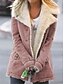 baratos Trench Coats e Casacos Femininos-jaqueta feminina de lapela com forro de lã com bolso longo com botão de botão para baixo casacos de inverno roxo