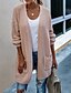 cheap Sweaters &amp; Cardigans-Women&#039;s Basic Knitted Solid Color Plain Cardigan Acrylic Fibers Long Sleeve Sweater Cardigans Open Front Fall Winter White Blushing Pink Green
