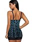 cheap Tankini-Women&#039;s Tankini Swimsuit Print Geometric Blue Royal Blue Black Swimwear Padded Strap Bathing Suits / Padded Bras