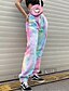 abordables Bottoms-Femme basique Respirable Quotidien Chino Pantalon Teinture par Nouage Toute la longueur Violet Rose Claire Rose poussiéreuse Arc-en-ciel
