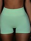 abordables Shorts-Femme Sportif Yoga Confort Respirable Des sports Slim Short Shorts de motard Pantalon Couleur Pleine Court Taille haute Violet Orange Vert Gris Foncé Beige