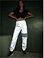 cheap Bottoms-Women&#039;s Sporty Streetwear Outdoor Loose Holiday Daily Wear Tactical Cargo Pants Full Length Stripe Luminous Silver