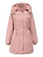 cheap Down&amp; Parkas-Women&#039;s Padded Long Coat Loose Jacket Solid Colored Blue Blushing Pink Wine / Plus Size / White Duck Down / Plus Size