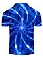 cheap Polos-Men&#039;s Golf Shirt Tennis Shirt Graphic Optical Illusion 3D Print Collar Classic Collar Daily Weekend Short Sleeve Print Tops Basic Blue