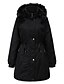 cheap Down&amp; Parkas-Women&#039;s Padded Long Coat Loose Jacket Solid Colored Blue Blushing Pink Wine / Plus Size / White Duck Down / Plus Size