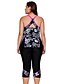 cheap Beach Dresses-Women&#039;s Tankini Swimsuit Criss Cross Print Black Plus Size Swimwear Padded Bathing Suits / Padded Bras