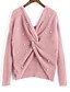 cheap Sweaters &amp; Cardigans-Women&#039;s Pullover Plain Solid Color Open Back Knitted Stylish Long Sleeve Sweater Cardigans Fall Winter V Neck Blushing Pink Wine Khaki
