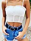 cheap Tank Tops-Women&#039;s Camisole Crop Top Tank Top Striped Mesh Off Shoulder Basic Vacation Tops White Black