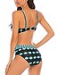 economico Bikini-Per donna Bikini Costume da bagno Vita alta Fantasia geometrica Nero Costumi da bagno Imbottito Costumi da bagno Sensuale