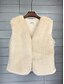 cheap Furs &amp; Leathers-Women&#039;s Vest Spring &amp;  Fall Daily Regular Coat Regular Fit Basic Jacket Sleeveless Solid Colored Blue Brown Beige