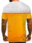 cheap Tank Tops-Men&#039;s T shirt Shirt Graphic Beer 3D Print Round Neck Daily Going out Short Sleeve Print Tops Streetwear White Orange Red