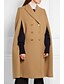 cheap Coats &amp; Trench Coats-Women&#039;s Solid Colored Basic Fall &amp; Winter Cloak / Capes Regular Daily Sleeveless Acrylic Coat Tops Camel
