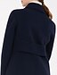 preiswerte Damenmäntel und Trenchcoats-Damen Mantel Solide Grundlegend Herbst Winter Lang Mantel Alltag Langarm Jacken Marineblau / Wolle