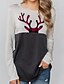 cheap Christmas Sweater-Women&#039;s Pullover Sweatshirt Graphic Color Block Daily Other Prints Christmas Hoodies Sweatshirts  Gray