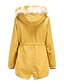 abordables Women&#039;s Coats &amp; Jackets-Mujer parque Largo Abrigo Corte Ancho Chaquetas Un Color Amarillo Rosa Verde Ejército